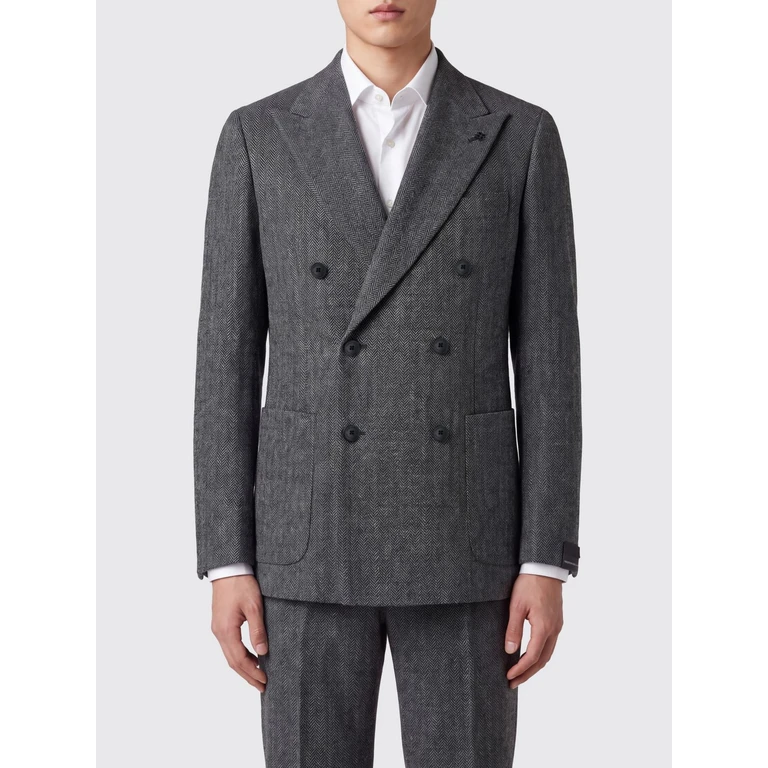 Double-Breasted Blazer in Wool and Cashmere with Peak Lapels (1SMC20K610017S1169)