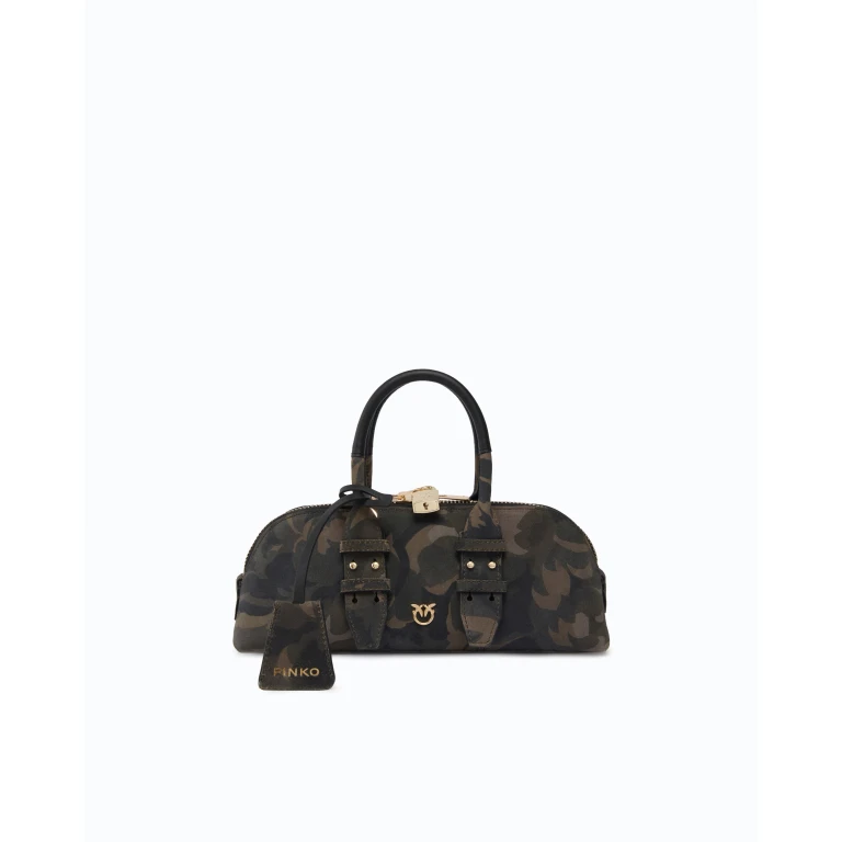 Petit sac à main Escape Bag Horizontal en daim avec imprimé camouflage