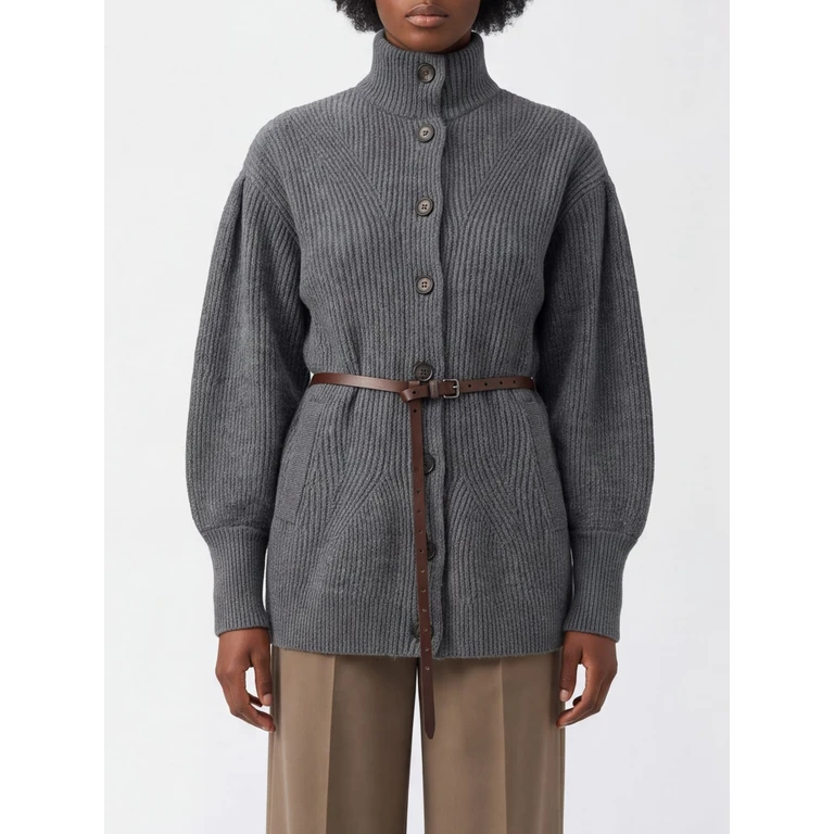 Turtleneck Cardigan in Wool, Cashmere and Silk with Belt (M16750836C079)