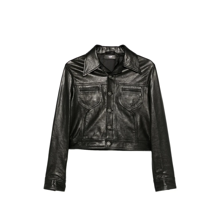Button-up Leather Jacket