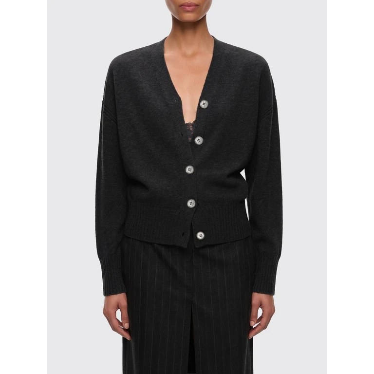 V-Neck Wool and Cashmere Blend Cardigan with Button Closure (107212A3G1Z99)