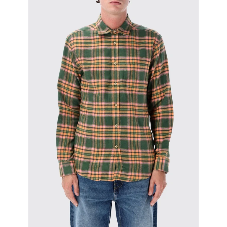 Long-Sleeved Tartan Pattern Cotton Shirt (OLIVARAPC)