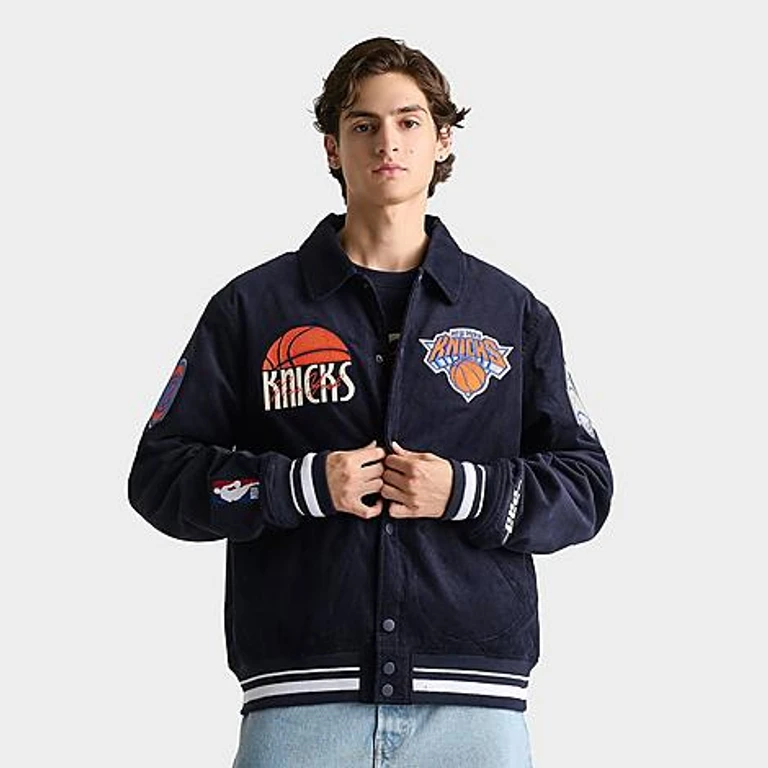 Pro Standard Men's New York Knicks NBA Original Players Corduroy Jacket in Midnight Size: Small