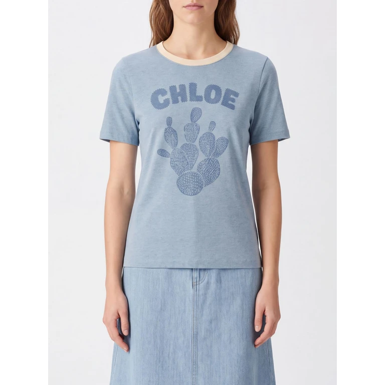 CHLOÉ T-Shirt Woman color Blue (CH26WJH0878740J)