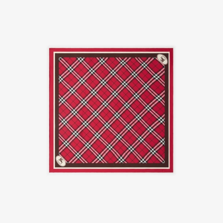 Check Silk Scarf