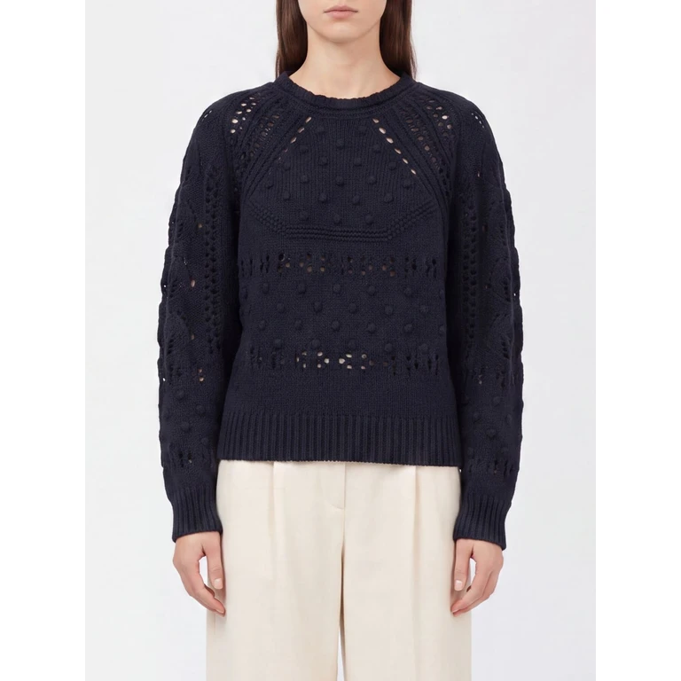 ISABEL MARANT ETOILE Wool and Cotton Blend Crewneck Jumper with Ribbed Trims (PU0938FAD3L02EBKMD)
