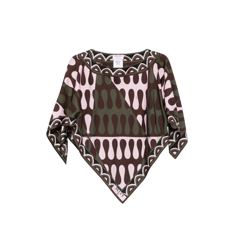Iride-print Boat-neck Blouse