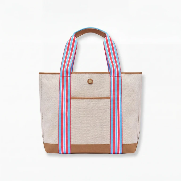 Cabana Tote - Sustainable Ecocraft Canvas Bag with Vegan Leather Accents