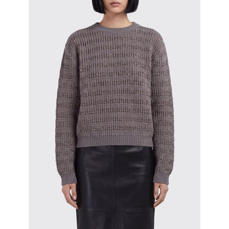 Maglione girocollo Fabiana Filippi in lana, mohair e alpaca