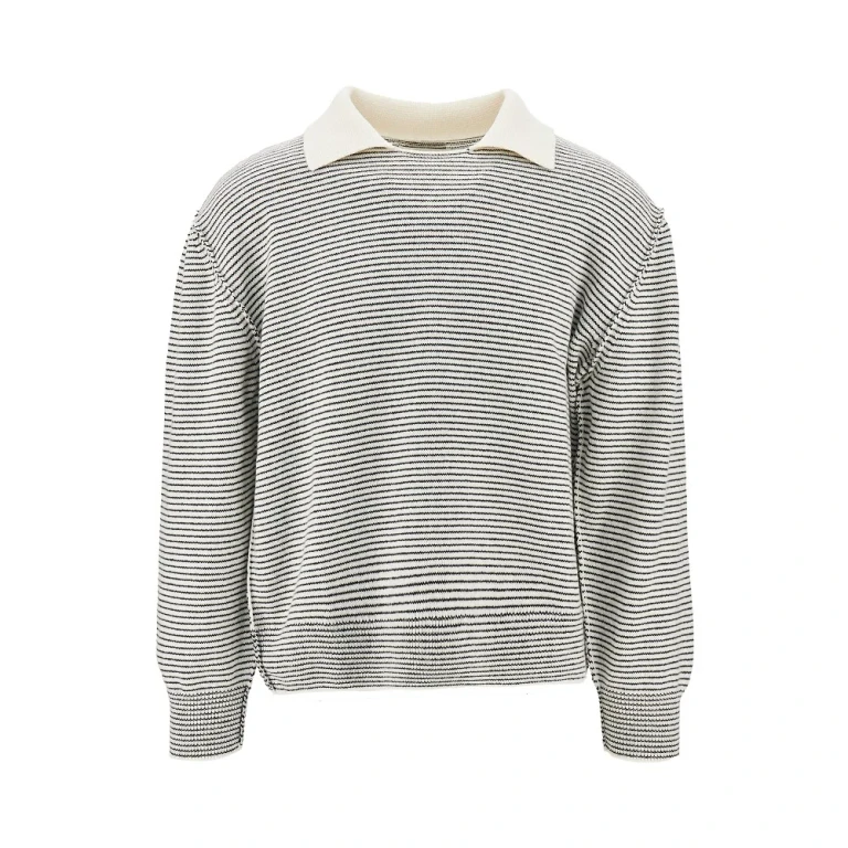 Striped wool sweater with collar Man S