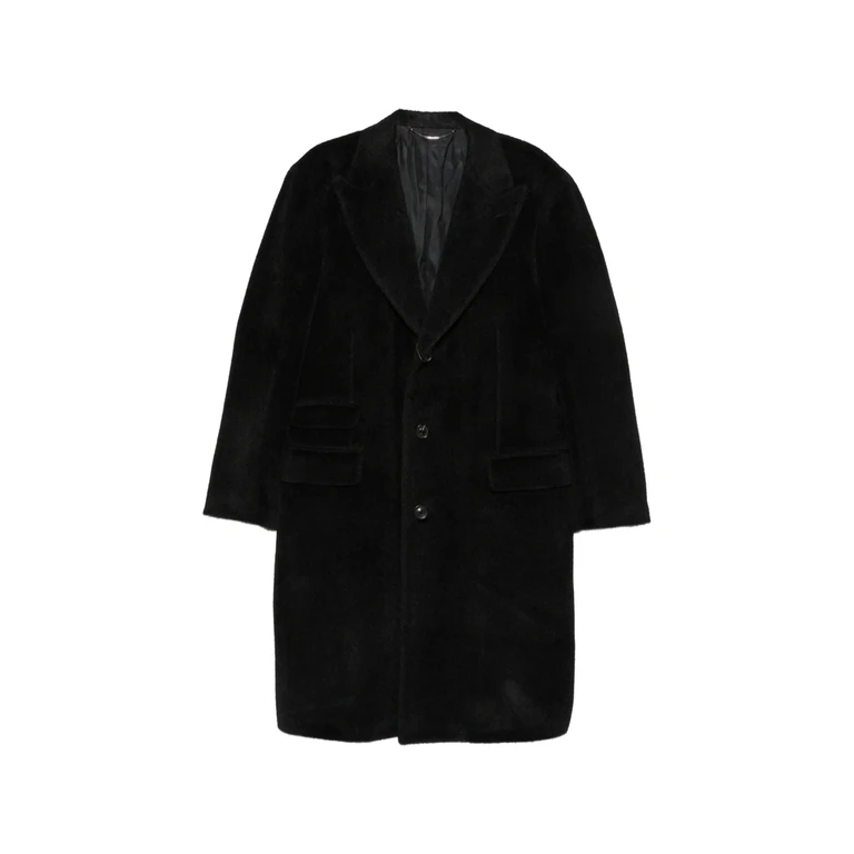 Single-breasted Notched-lapels Coat