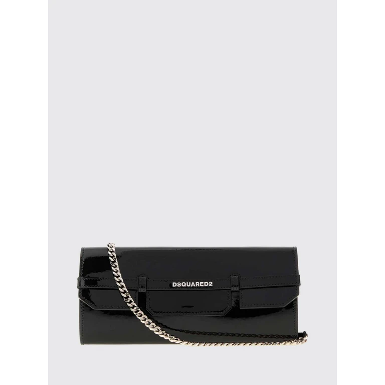 Patent Leather Clutch with Removable Metal Mesh Shoulder Strap (CLW0051025000012124)
