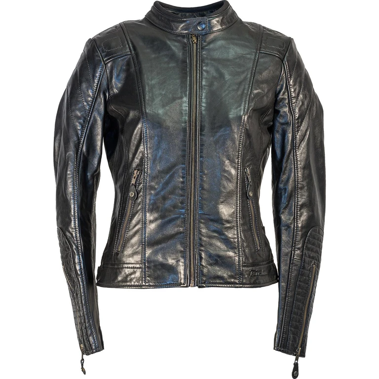 Lausanne Ladies Leather Motorcycle Jacket 8 Black
