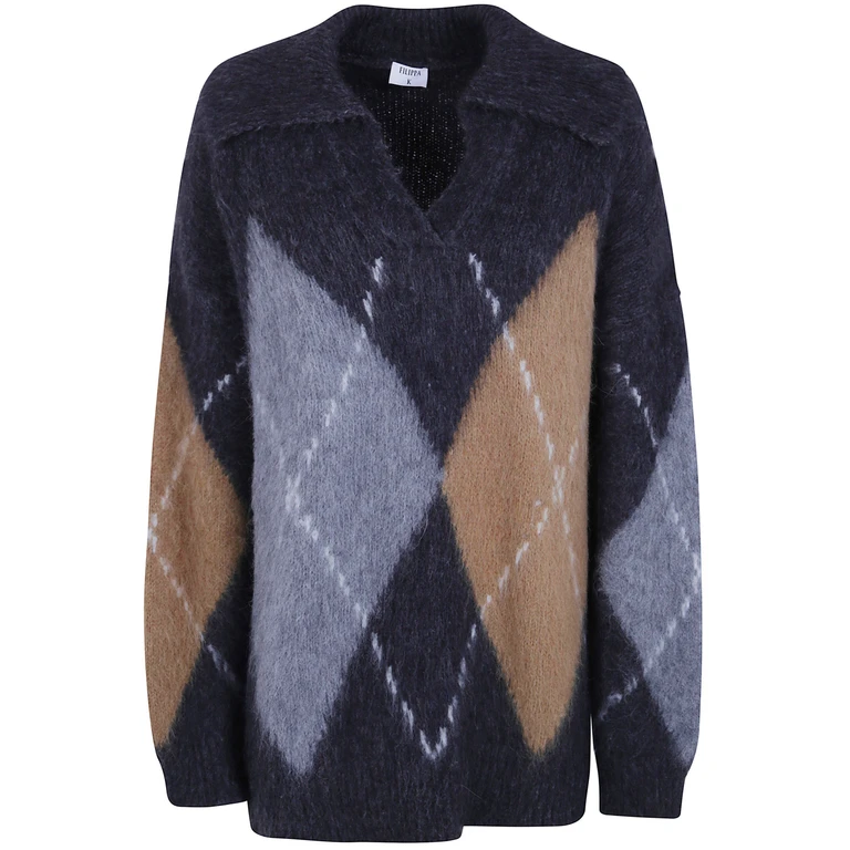 Sweater Alpaca Check Alpaca Check Sweater