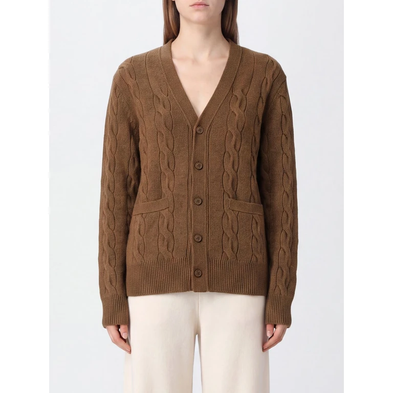 V-Neck Merino Wool Cardigan with Patch Pockets (UKC393KN0189280)