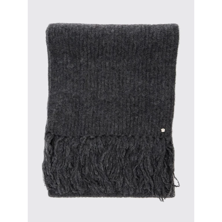 Wool and Alpaca Blend Scarf with Fringed Hem (SCF52614CHARCOAL)