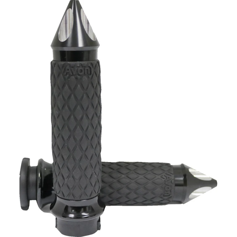 DIA-65-AN-SPIKE - Avon Grips Contour Grips For Harley Davidson FLDE 1750 2018-2020 Diamond Spiked - Black