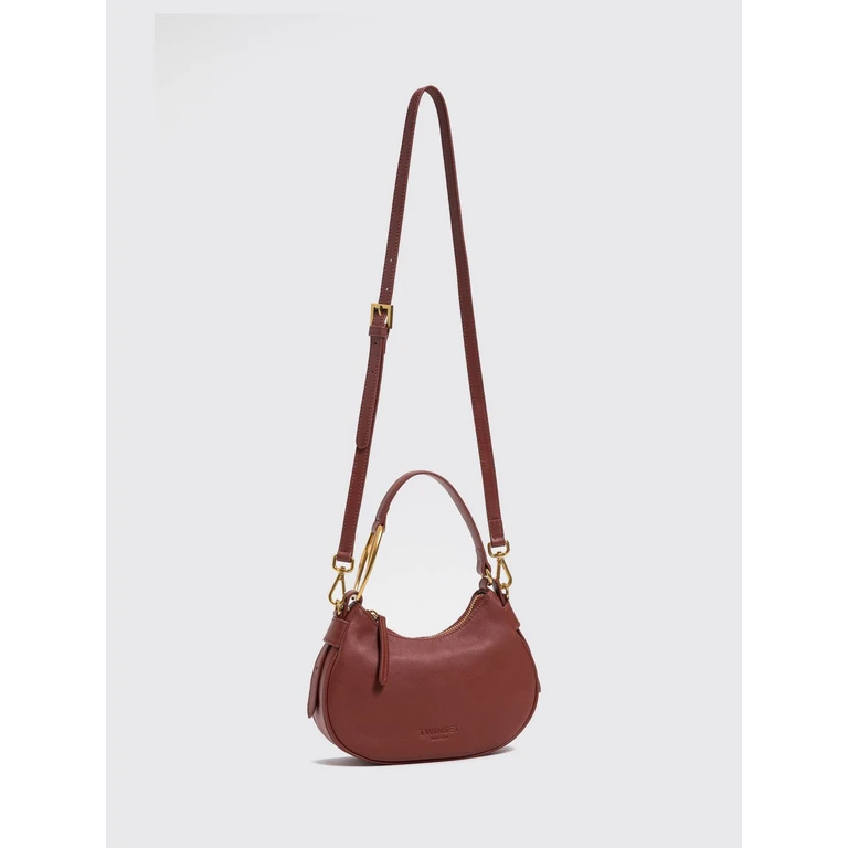 Leather Hobo Bag with Tassels and Metal Ring (262TB718206501)