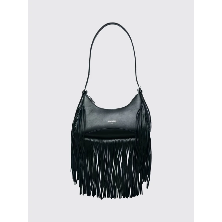 Calfskin Leather Shoulder Bag with Fringes and Adjustable Handle (8B0166L101K103)