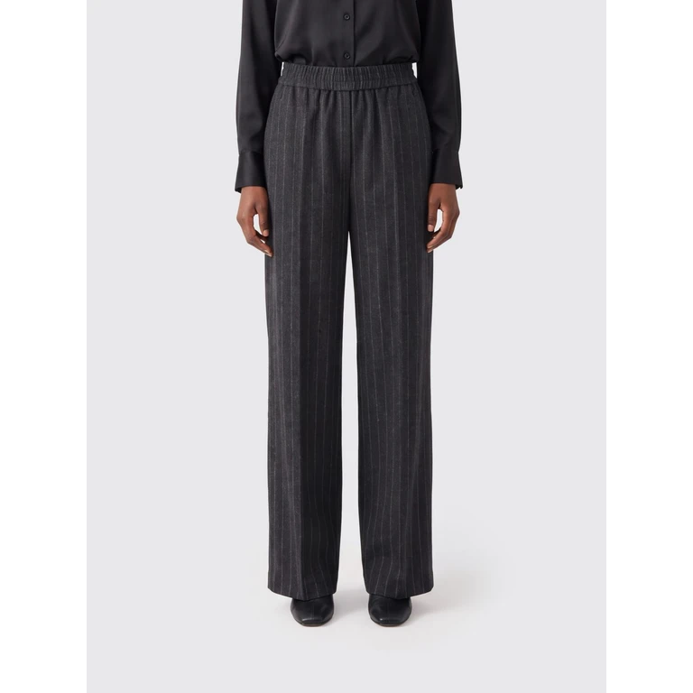 Pinstripe Wide-Leg Wool Blend Trousers with Sequins (MG576P9354C520)