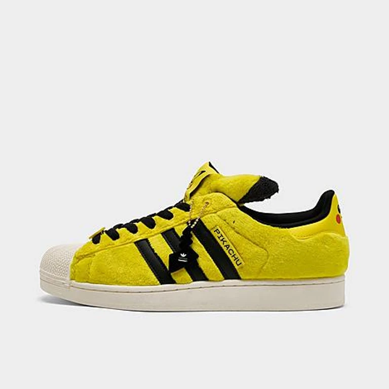 Men's Originals x Pokémon Superstar II Pikachu Casual Shoes in Yellow/Yellow/Core Black Size: 7.5