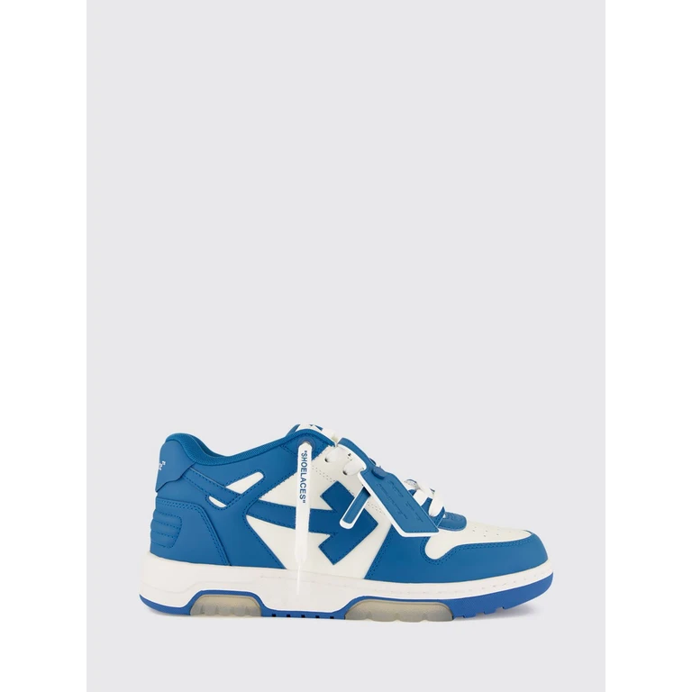 Off-White Out Of Office Leather Sneakers with Perforated Toe and Low-Top Ankle (OF05726310SGWHTNBL)