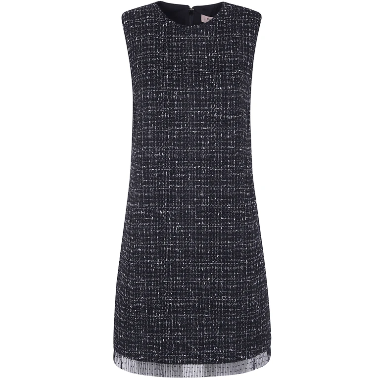 Bouclé-jurk met Tule-ruches