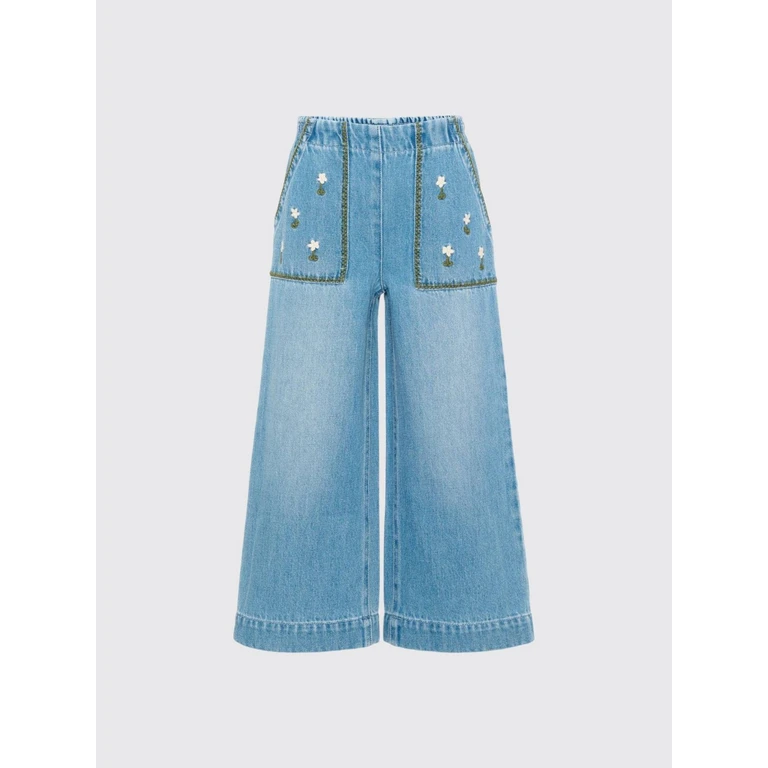 Wide-Leg Embroidered Denim Jeans (TZ6C00Z0746606)