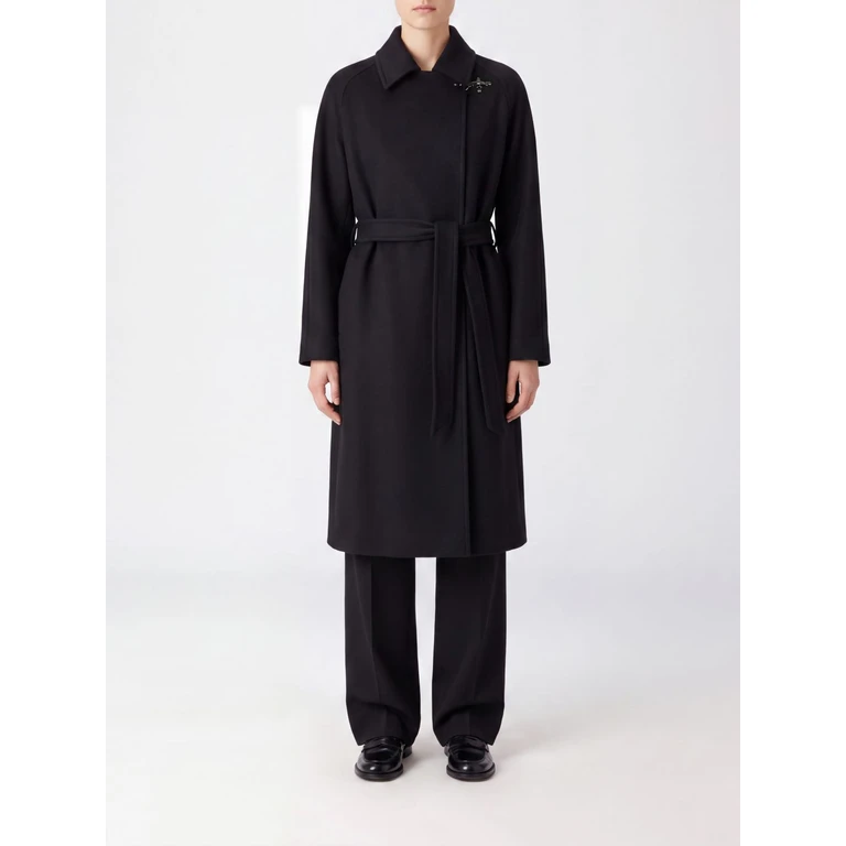 Long Double-Breasted Wool and Cashmere Coat with Belt and Toggles (NAW54533760YMVB999)