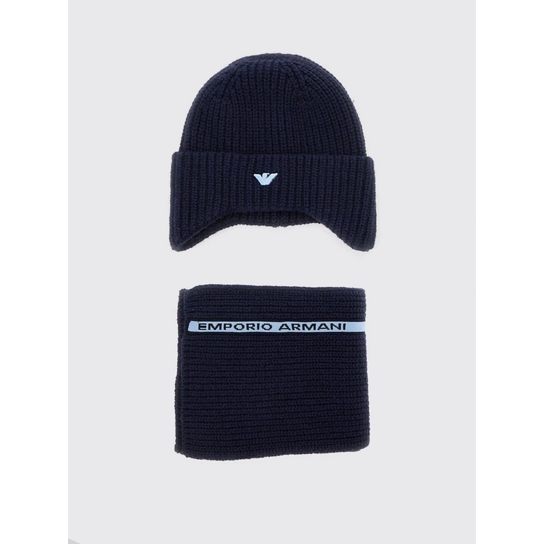 Boy's Two-Piece Set in Ribbed Wool Blend with Eagle Logo (EB001682AF27315UB118)