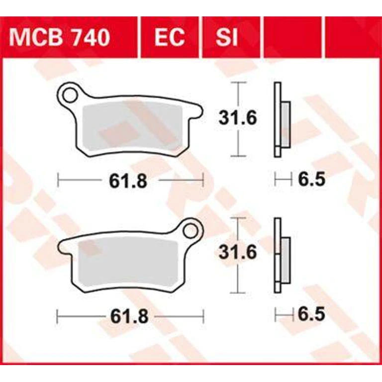 MCB740EC - TRW EC Series Ceramic Brake Pads For Husqvarna CR65 2012-2013 Front