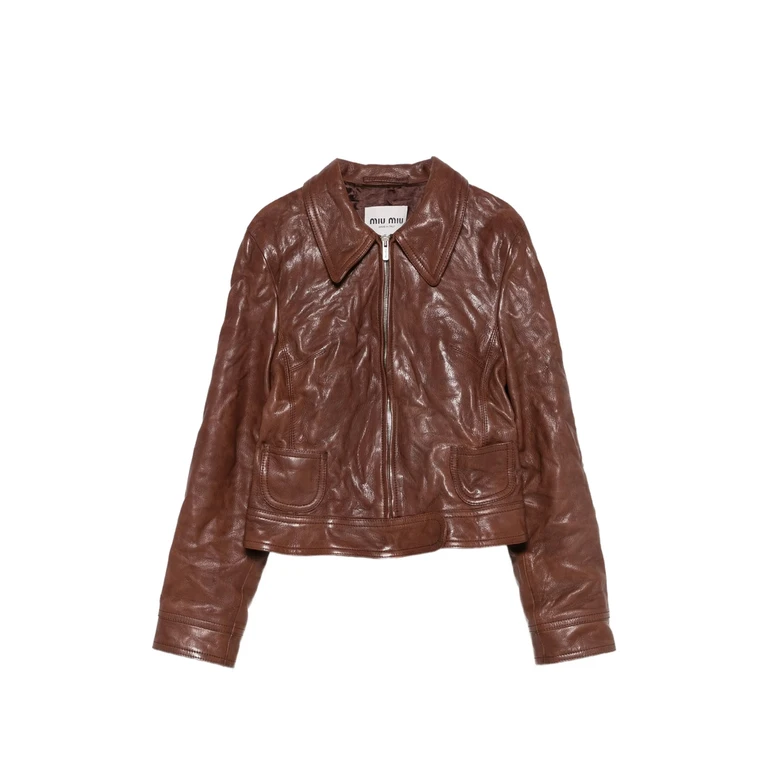 Crinkled Leather Jacket