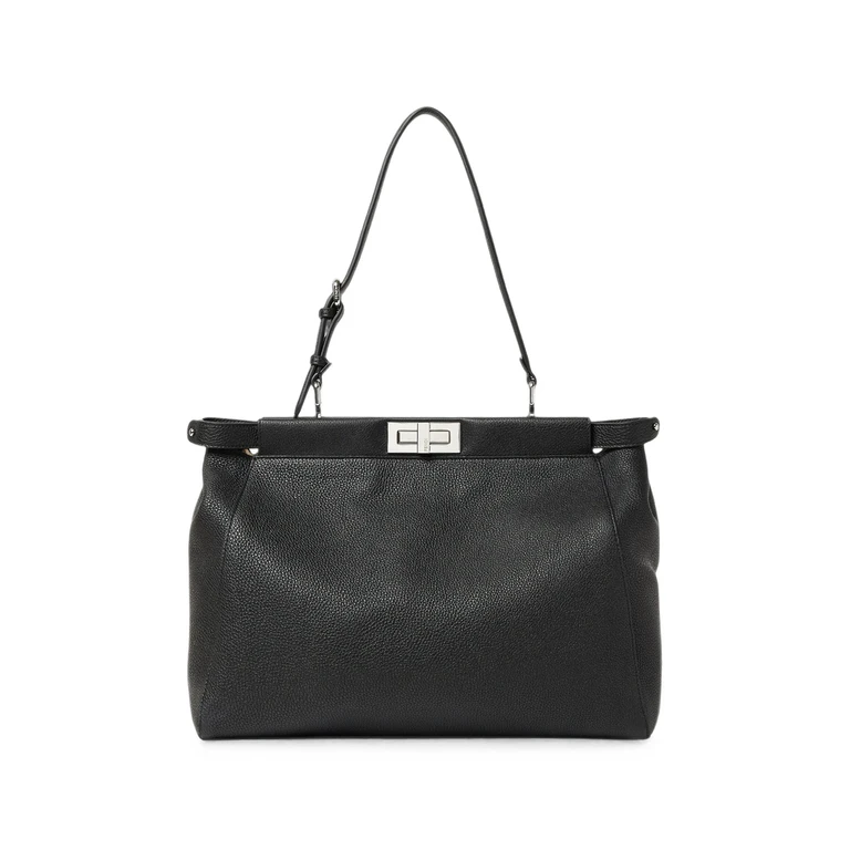 Peekaboo Grained-leather Tote Bag