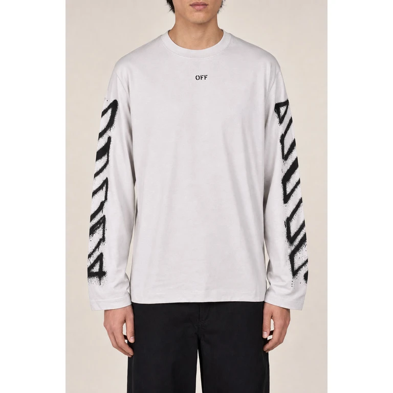 Off-White Mens Light Stone Cotton Longsleeve Shirt