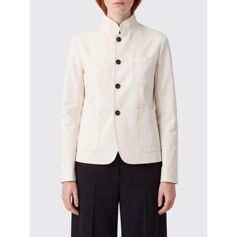 Blazer court en viscose avec col mandarin