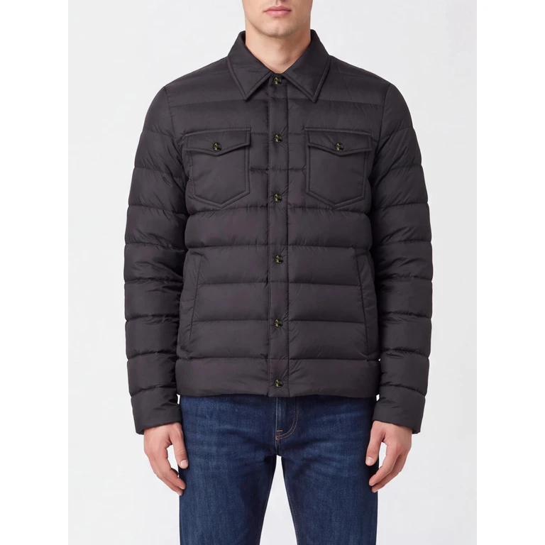 Short Quilted Nylon Puffer Jacket with Classic Collar (PI0023ULE12456Z9480)