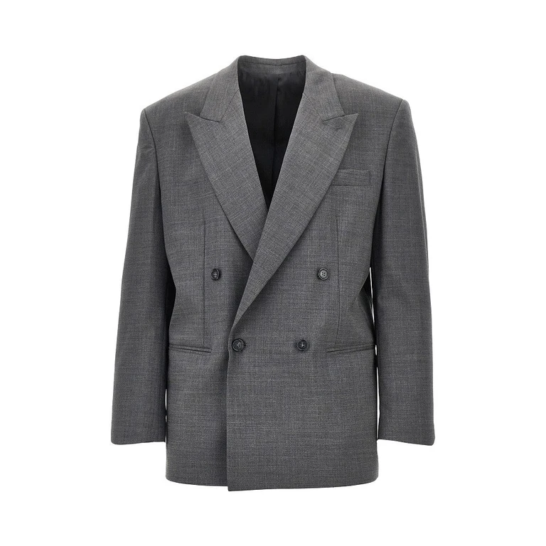 Wool-blend double-breasted jacket Man 46
