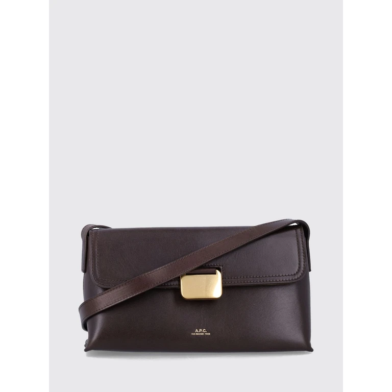 A. P.C. Simone Smooth Cowhide Leather Shoulder Bag with Laminated Logo (F67054PXBVVCAE)