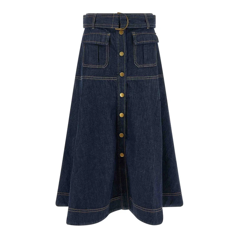 Jupe midi en denim Zimmermann