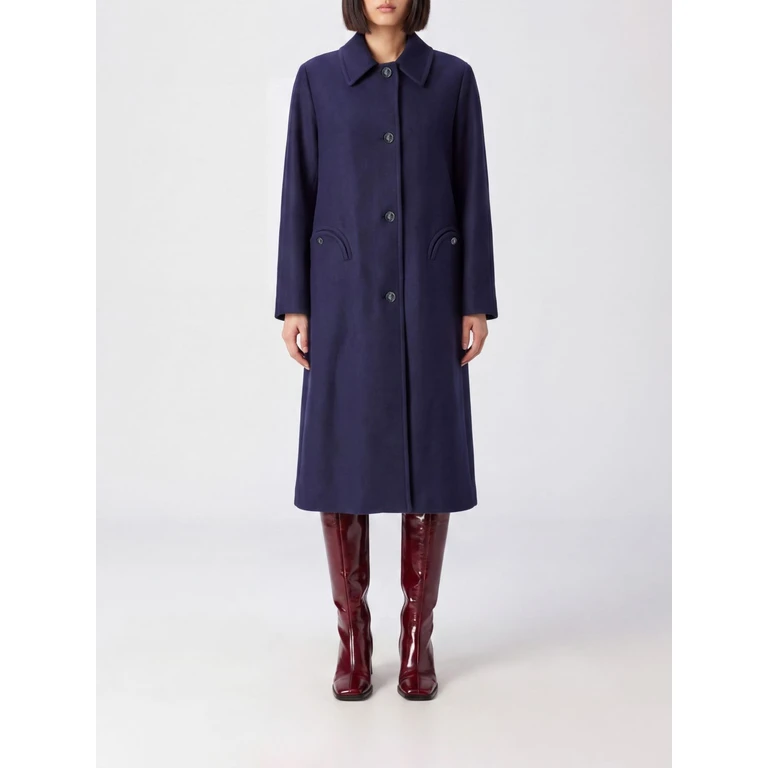 Single-Breasted Long Merino Wool Coat with Classic Collar (CTLDN01INIAB003)