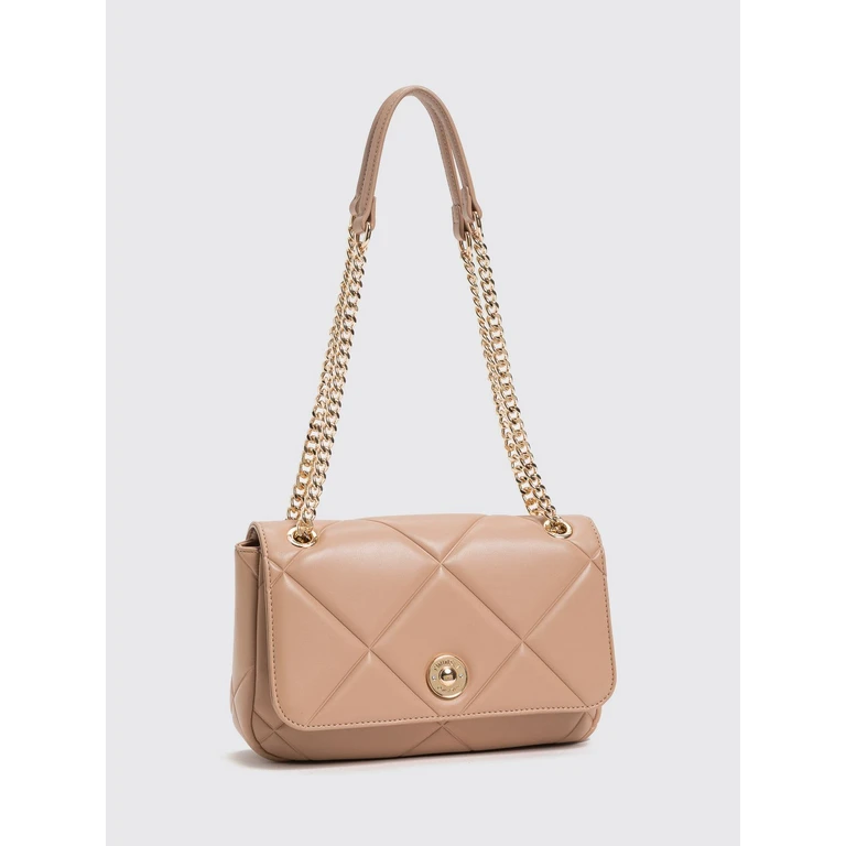 Quilted Synthetic Leather Crossbody Bag with Flap Closure (262TB708006194)