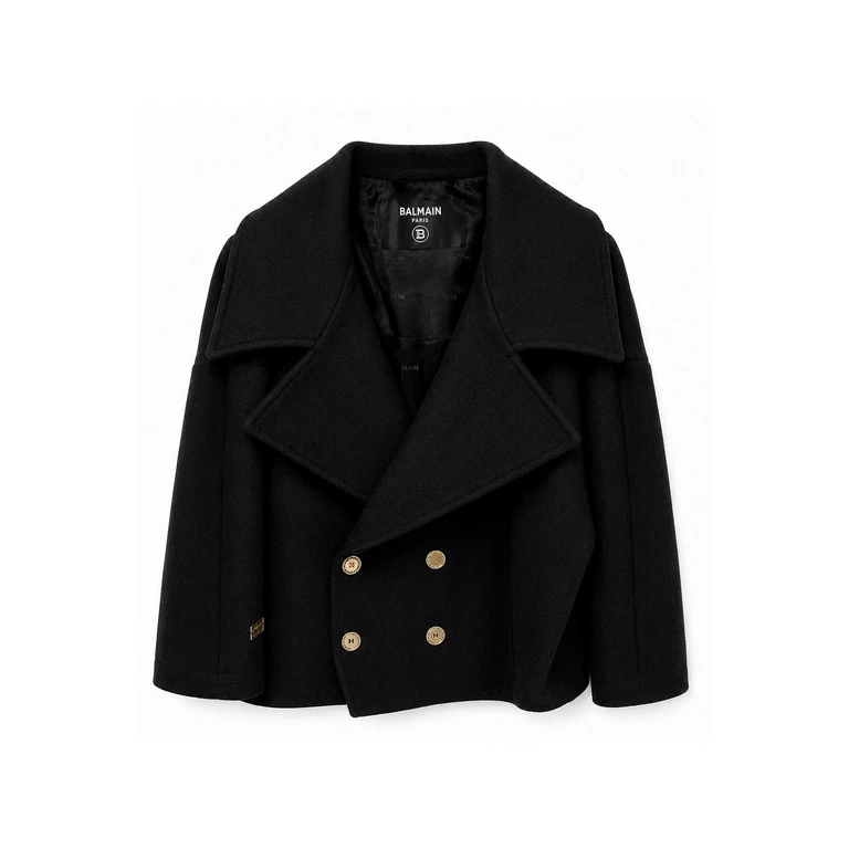 Balmain Manteau Au Genou - Noir (BZ2H10E0169930OR)