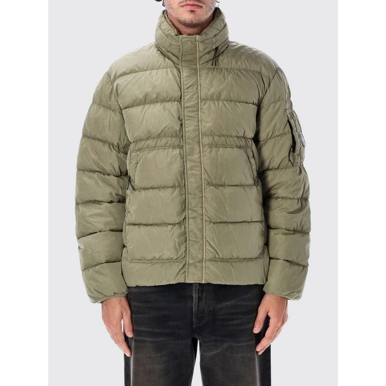 C. P. COMPANY Short Quilted Polyamide Puffer Jacket with High Neck (21CMOW012A005904G356)