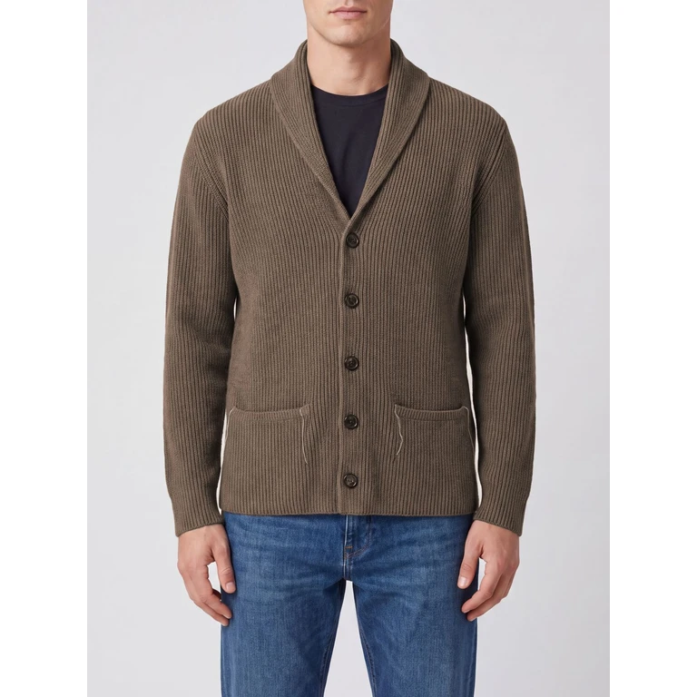 V-Neck Pure Wool Button-Up Cardigan (B2J0327W06714632)