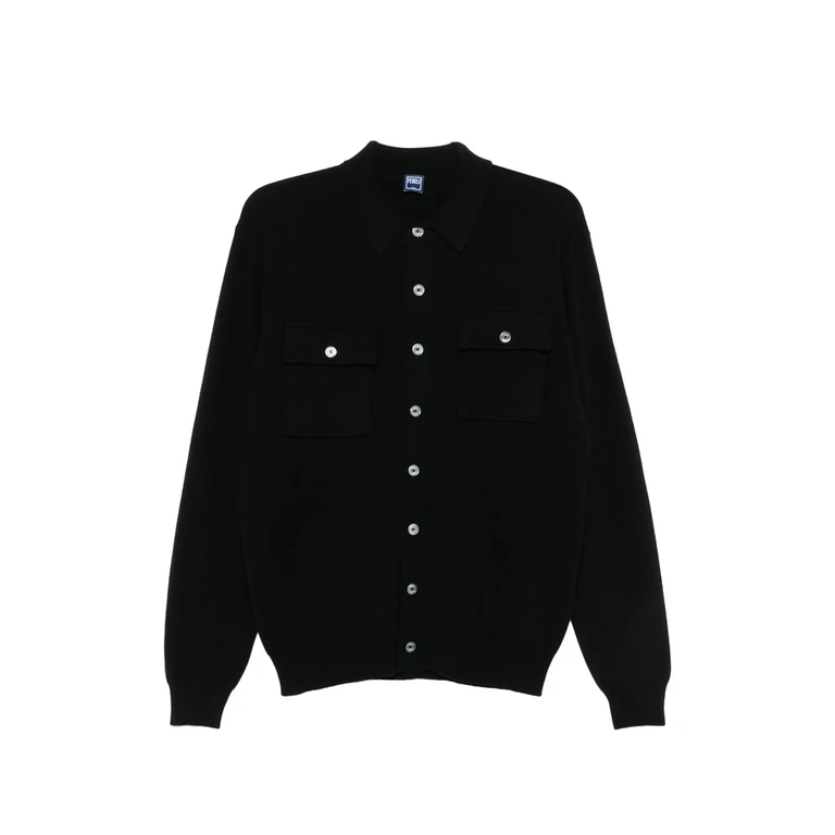Button-up Chest-pocket Cardigan