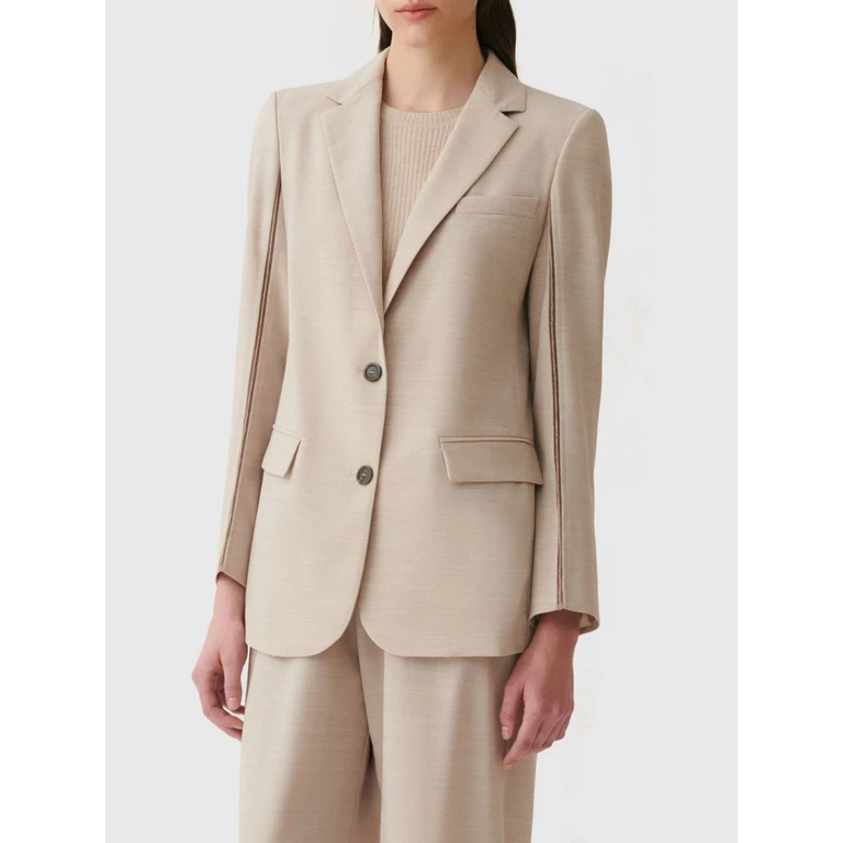 Single-Breasted Virgin Wool Blazer with Classic Lapels (GCD216F168M2760164)