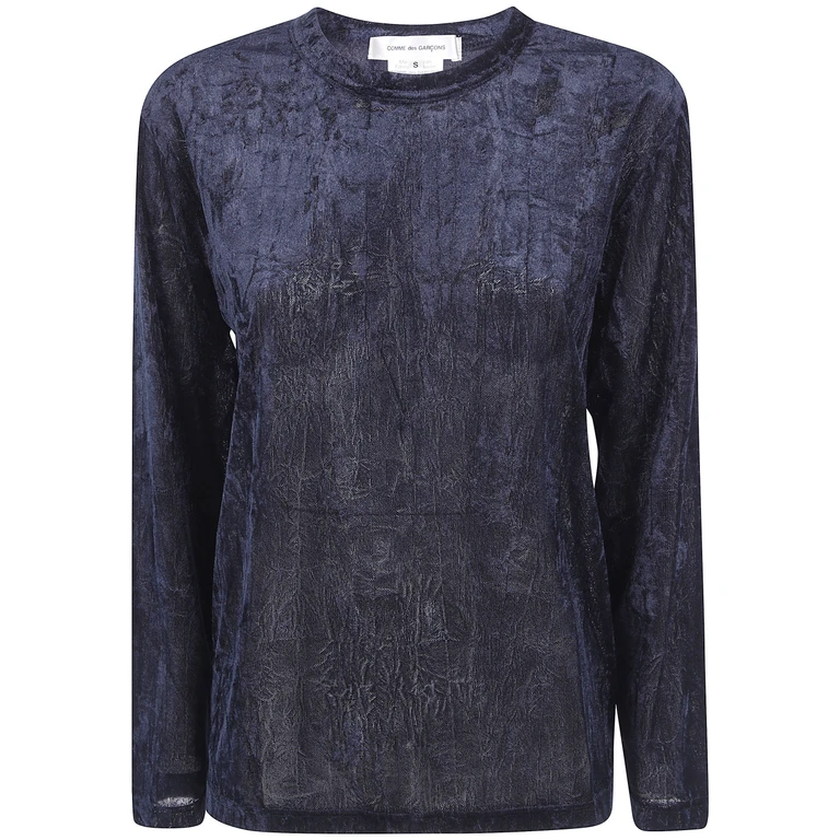 Shirt Thin Roundneck Polyester Mesh Velour Washer