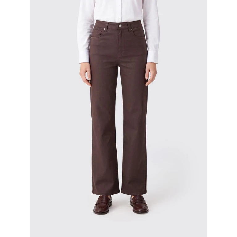 Anessa High-Waisted Wide Leg Trousers in Cotton Denim (1C72208WB105)