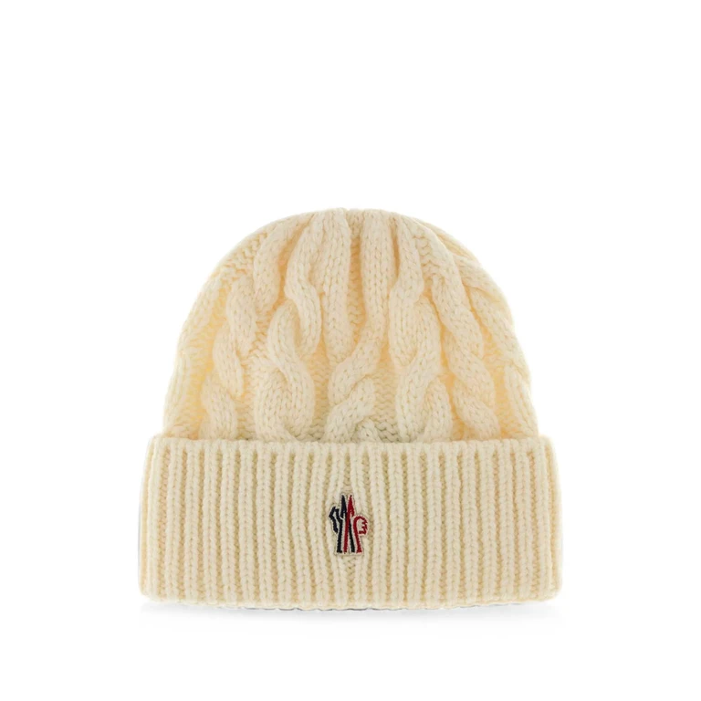 Cable-knit Logo-patch Beanie Hat