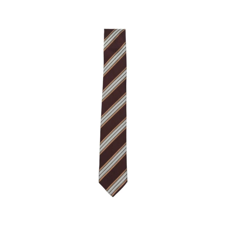 DRIES VAN NOTEN Classic Multicolour Striped Pure Silk Tie (2620116004906358)